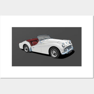 Triumph TR3 in white Posters and Art